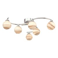 Atiya 6 Light Semi Flush Polished Chrome With Planet Style Glass