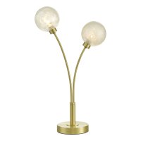 Avari 2 Light Table Lamp Satin Brass Glass