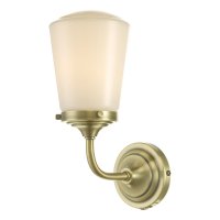 Caden Wall Light Antique Brass Opal Glass IP44