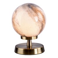 Esben Touch Table Lamp Antique Brass With Planet Glass