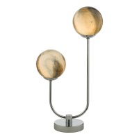 Mikara 2 Light Table Lamp Polished Chrome Glass