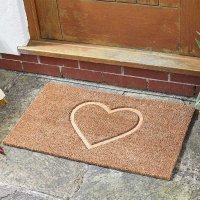Coir Door Mat Heart-Felt! 45cm x 75cm
