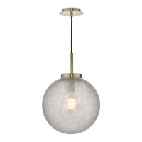 Avari 1 Light Pendant Satin Brass And Clear Frosted Glass