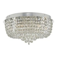 Eitan 9 Light Beaded Flush Clear and Polished Chrome