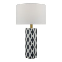 Weylin Table Lamp Blue And White Ceramic With Shade