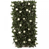 Faux Decor Topiary Trellis White Bloom Leaf 180 x 90cm