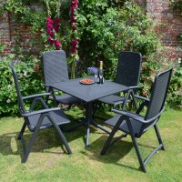 Nardi Clip Table with Set of 4 Darsena Chairs - Anthracite