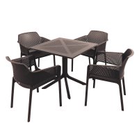 Nardi Clip Table with Set of 4 Net Chairs - Anthracite