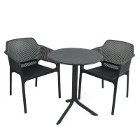 Nardi Step Table with Set of 2 Net Chairs - Anthracite