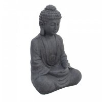 Solstice Sculptures Buddha Sitting 61cm in Charcoal Effect