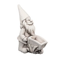 Solstice Sculptures Wheelbarrow Gnome 60cm -Ant Stone Effect