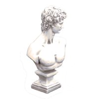 Solstice Sculptures David Bust 59cm in White Stone Effect