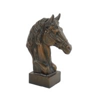 Solstice Sculptures Horse Head 41cm in Dark Verdigris