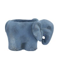 Solstice Sculptures Elephant Planter 20cm in Blue Iron Effect