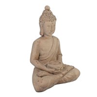 Solstice Sculptures Buddha Sitting 42cm - Weathered Stone Effect