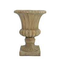 Solstice Sculptures Fluted Urn Tall 71cm -Weathered Dk Stone Eff