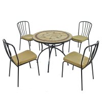 Exclusive Garden Richmond 91cm Patio Table with 4 Milan Chairs