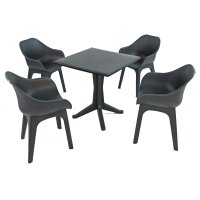 Trabella Ponente Dining Table with 4 Ghibli Chairs - Anthracite