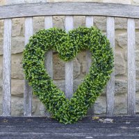 Faux Decor Topiary Boxwood Heart 40cm