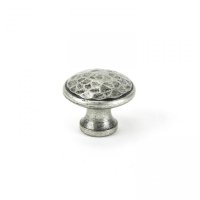 Pewter Hammered Cabinet Knob - Medium