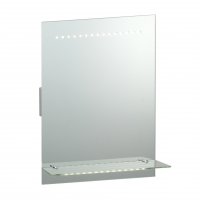 Endon Omega Shaver Mirror IP44 1W SW Wall Mirrored Glass