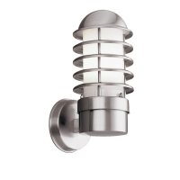 Searchlight Louvre Outdoor - 1Lt Wall Bracket, Stainless Steel, White Shade