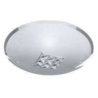 Searchlight Horizon Flush-1Lt Ceiling Flush(Dia 32Cm),Sanded Glass,Clear Crystal