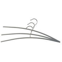 Ordinett Set Of 3 Anti- Slip Basic Clothes Hangers - Silver