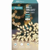 Premier Decorations Timelights Battery Operated Multi-Action 600 LED - Warm White
