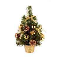 Premier Decorations Table Top Dressed Tree 30cm - Gold