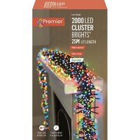 Premier Decorations ClusterBrights Multi-Action 2000 LED with Timer - Multicoloured