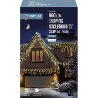 Premier Decorations Snowing IcicleBrights 960 LED with Timer - Warm White