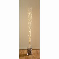 Premier Decorations 1.2M White Twigs with 80LED - Warm White