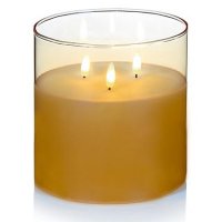 Premier Decorations FlickaBrights Triple Flame Candle in Glass 15 x 15cm - Rose Gold