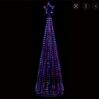 Premier Decorations Pin Wire Pyramid Tree With Star 2.1M 595 LED Lights