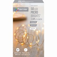 Premier Decorations MicroBrights B/O M/A w/Timer 50 LED - VtgGld