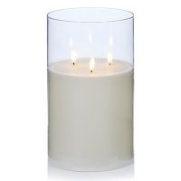 Premier Decorations FlickaBrights Triple Flame Candle in Glass 15 x 23cm - Clear