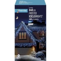 Premier Decorations Multi-Action Frosted Cap Icicles 640LED - Wh