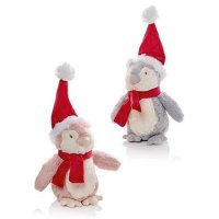 Premier Decorations Plush Penguin with Santa Hat 19cm - Assorted