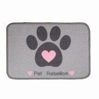 Pet Rebellion Dinner Mate Large Absorbent Food Mat 40 x 60cm - Pink Heart