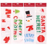 Festive Wonderland Gel Window Decorations Long - Assorted