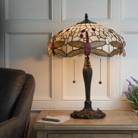 Dragonfly beige 2 light Table lamp