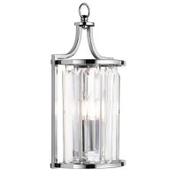 Searchlight Victoria Wall Light Chrome with Crystal Glass