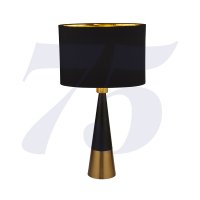 Searchlight Chloe Black And Antique Copper Pyramid Table Lamp W Black Oval Shade Gold Inner