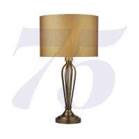 Searchlight Emma Antique Brass Table Lamp With Gold Shade