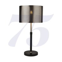 Searchlight Black And Chrome Table Lamp With Brushed Black Chrome Shade