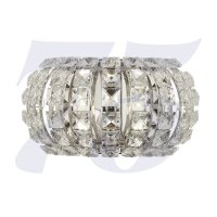 SEARCHLIGHT MARILYN 2LT CHROME WALL LIGHT WITH CRYSTAL GLASS