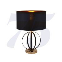 Searchlight Hazel Table Lamp With Black Shade, Gold Inner