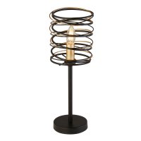 Searchlight Spring 1Lt Table Lamp, Black And Gold