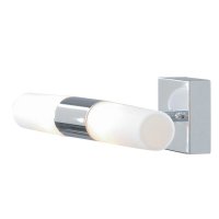 Searchlight Lima Bathroom- Ip44 (G9 LED) 2 Light Chrome Wall Bracket White Glass